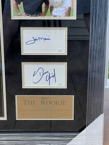 O novato Dennis Quaid e Jim Morris assinaram o display da JSA Authenticed CoA - fotos autografadas da MLB
