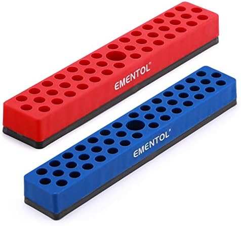Conjunto de portadores de bits magnéticos de 1/4 de 1/4 - vermelho e azul, orifício de 86pcs, organizador de bits com fortes