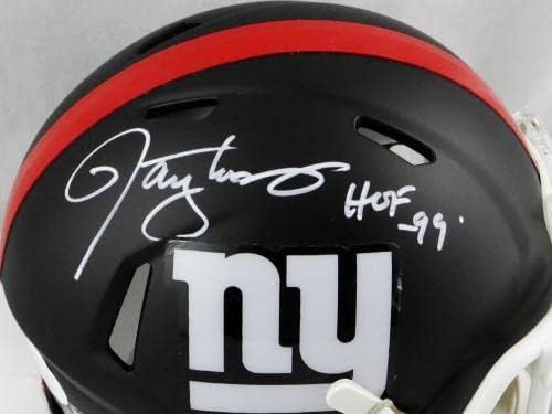 Lawrence Taylor assinou NY Giants planos mini capacete preto com hof- jsa w auth *preto - Mini capacetes autografados da NFL