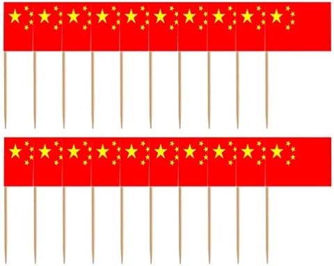 Aboofan Winter Flag Flag da America Flag 100pcs A bandeira da China escolhe chineses pequenos palitos de dente mini bandeiras de cupcakes Cupcakes Picks Decoração de festa France Bane