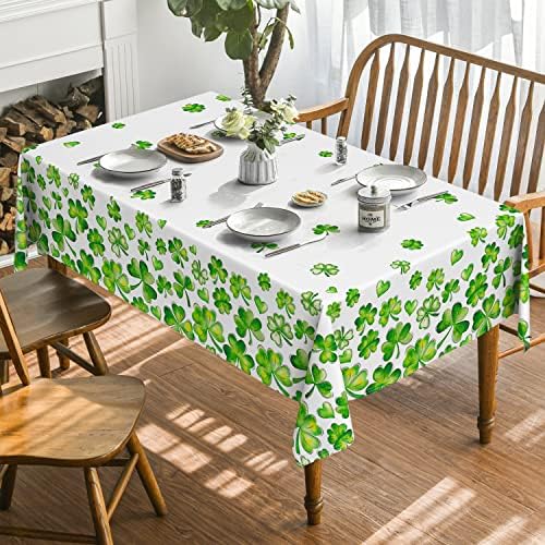 Horaldaily St. Patrick's Day Tolera de mesa de 60x60 polegadas, capa de mesa de shamrock para a aquarela para decoração de jantar
