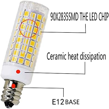 80 Watt E12 equivalente a halogênio, E12 C7 lâmpadas de candelabra LED 6000K Branco do dia, T6 Base pequena 120V E12