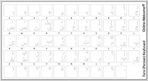 Farsi on-line-receita com cartas brancas adesivos de teclado transparentes para computadores teclados para desktop laptops