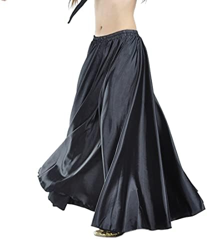 Calcifer cetim longa swing skyt dança de dança de fantasia de dança de dança de dança para mulheres dançarinas profissionais