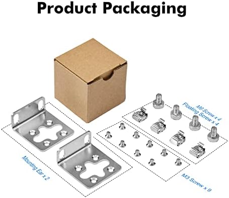 Orelha de montagem em rack de metal de mokrink para interruptores de 17,3 polegadas, compatíveis para hp procurve/aruba/oficialConnect/hpe