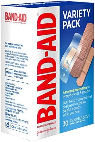 Bandagens adesivas de band-aid, various, pacote de variedades 30 bandagens