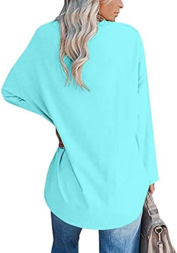 Camiseta de inverno de praia de tamanho grande para mulheres de manga comprida camisas casuais deco