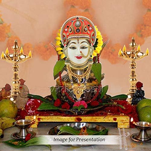 Vaani Vaani Mata Shubhprada Deusa Shri Mahalakshmi Amman Maa Devi Face ídolo para Margashirsha Vrat Pooja
