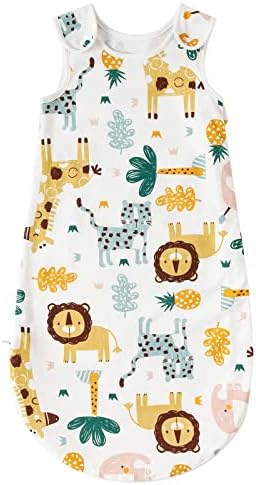 LULUMONKEY SUMPLE SACK SACK BABELA BABELA, TOG 0.5 Cotton, Sack de Sack de Sono Pofeiro leve Zipper, floresta, S