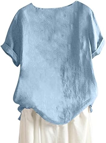 Moda feminina Casual Blusa Loose Basic Summer Tops confortáveis ​​Tops impressos Round Neck Camiseta de mangas curtas camisetas