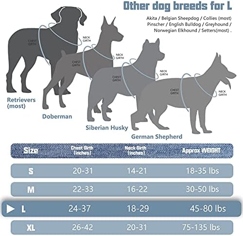 Auroth Tactical Dog Arnness com colarinho pesado e de cachorro reflexivo para cães grandes médios