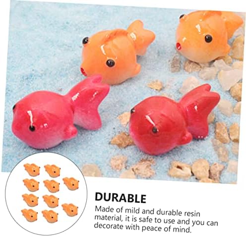 Yardwe 10pcs Micro paisagem Goldfish Kids Decor Cake Toy Toys Animal Toys Artificial Goldfish Decoração diy mini ouro