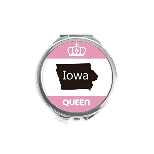 Iowa America EUA mapa esboço mini-maquiagem portátil de maquiagem portátil Queen