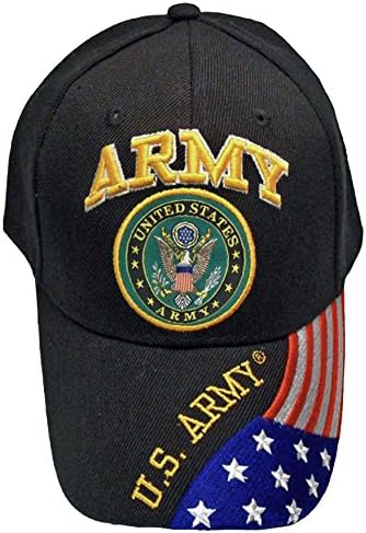 Estilo do Exército dos Estados Unidos Bandeira Bordada de Chapéu Bordado EUA USA Black Cap