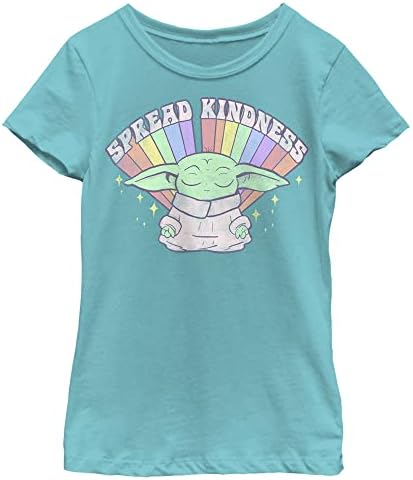 A t-shirt arco-íris da gentileza da gentileza da menina mandaloriana