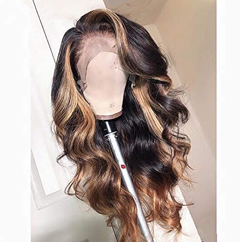 Quinlux Wigs onda corporal loira marrom 1bt27 cor Deep Parte Human Hair Wig 150% Densidade de cabelo natural com cabelos para bebês para mulheres negras