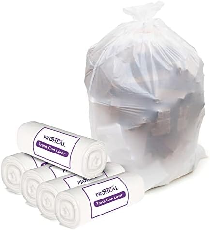 33 galões de lata de lata de lixo transparente 25 sacos - 33 x 40 Sacos de lixo de alta densidade para lixo leves - liners de lixo para roupas de cama leves, lavanderia, suprimento janatorial - 17 microns de espessura