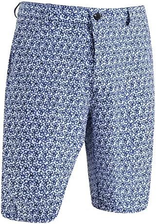 M Maelreg shorts de golfe masculinos imprimem rápido seco 10 '' cintura esticada da frente plana flexível flexível casual