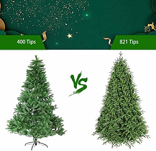 Árvore de Natal artificial de 4 pés de 4 pés com 821 dicas, árvore de natal de abeto articulada para externo interior, verde,