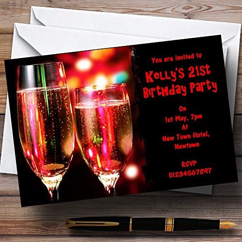 O card zoo Red Champagne Glass Personmy Party convites