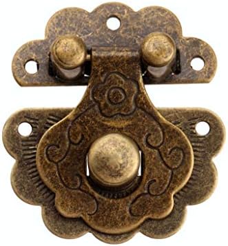 Zhyh 1pc 40 * 36mm de bronze antigo caixa de bronze hasp trava para trava jóias jóias de madeira caixas de trava de fechadura ferramentas