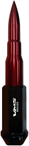 Spike verdadeiro 14x1.5 24pc 124 mm porcas de aço forjado frio com pontas de bala estendidas vermelhas em alumínio CNC compatível com