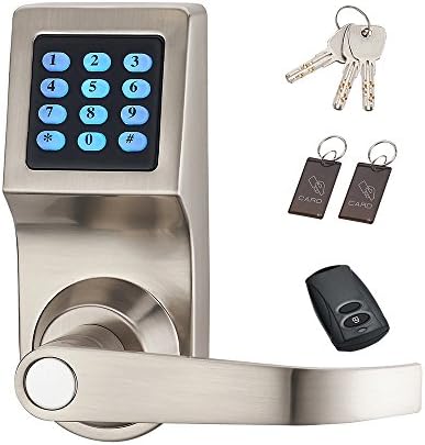 Haifuan Digital Door Lock, desbloqueio com controle remoto, cartão M1, código e chave, manuseie a direção reversível