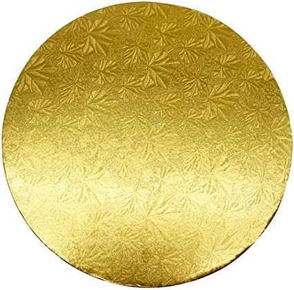 Tambor de bolo de 10 polegadas, papelão redondo de ouro para festa de aniversário de casamento - bordas totalmente embrulhadas
