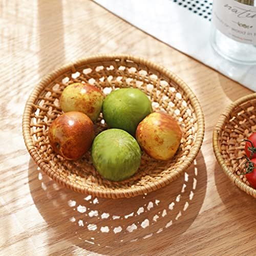 Cabilock utensil titular tigela decorativa cestas de armazenamento redondo redonda de pão de frutas cesta de cesta de bandeja de