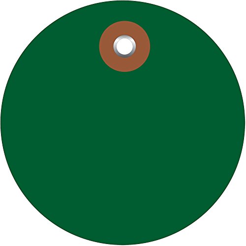 Tags de círculo de plástico, 2 , verde, 100/cada
