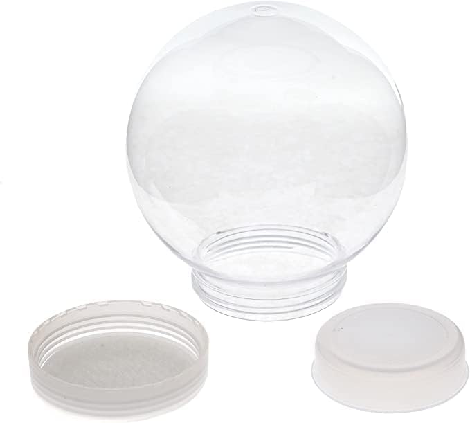 Globo de neve DIY Globo de água, plástico transparente com tampa de parafuso - Ótimo para artesanato de bricolage