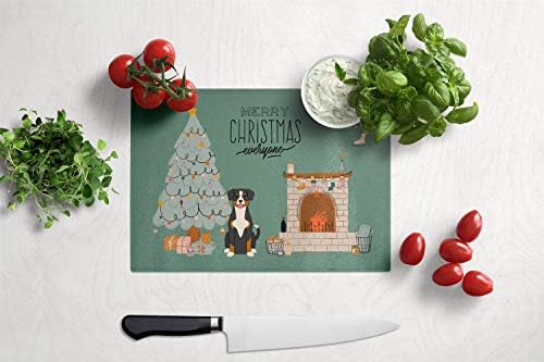 Tesouros de Caroline CK7601LCB Entlebucher Christmas Todo mundo Tábua de corte de vidro grande e decorativo Corte e serviço