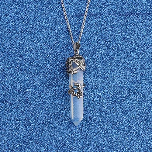 Wusuaned Hexagonal Healing Pingente de pedras preciosas Crystal Pendulum Collo Curador Cristal Jóias Presente de Meditação
