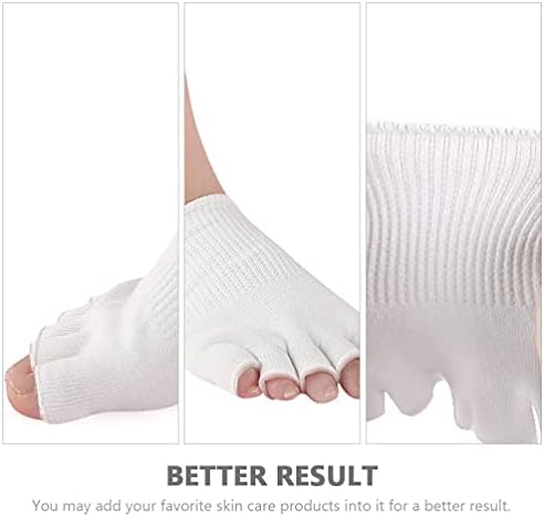 Meias brancas de meias brancas 2 pares de dedo do pé separador meias meias de antepé -meias spa Pontos hidratantes