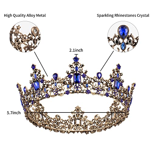 Dzrybnxf barroco rainha de cristal coroa tiaras e coroas para mulheres, Crystal Crown Printage Printage Tiara Rhinestone