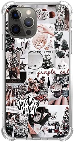 Nebruski Winter Christmas Collage Case compatível com o iPhone 11 Pro, Trendy Aesthetic Santa Baby Jingle Bells Caso
