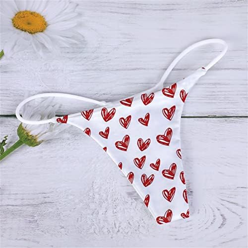 IIUS Sexy Dia dos Namorados Manks para mulheres impressas de coração t-back-back calcinha