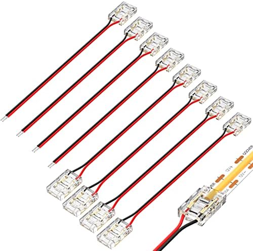 Kit de luz de luz de luminária de led de 2 pinos de 2 pinos Inclui conector de extensão de luz de fita e conectores de chumbo de fio leve para a maioria das luzes de tira de led de cor única
