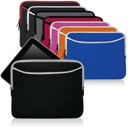 Caixa de ondas de caixa compatível com ipad - macacão com bolso, bolsa macia neoprene capa com zíper do bolso - rosa flamingo
