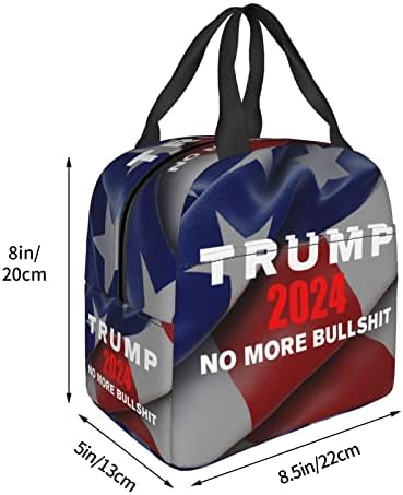 SWPWAB Trump 2024 Chega de besteira portátil reutilizável saco de bento espessado para homens e mulheres