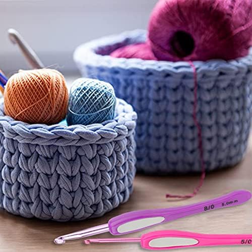 Katech 9 peças ganchos de crochê de plástico ergonômico kits coloridos de gancho de crochê para fazer cachecol, luvas e blus