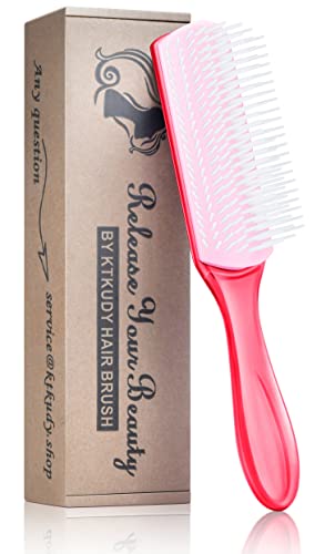 Ktkudy Styling Brush 9 Linha para definir o pente de escova de cabelo de cachos para separar, modelar cachos - secagem de sopro, estilismo e acabamento, pincel para cabelo para cabelos grossos, ondulados, encaracolados ou tímidos