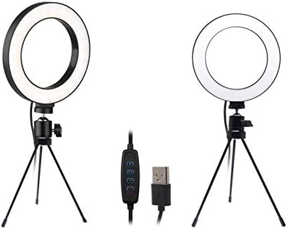 Preencher anel leve anel selfie LED LED 3200-5500K 6 polegadas 3 modos de luz Lâmpada ajustável para vídeos ao vivo