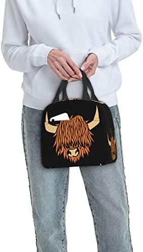 Wozinber Highland Highland Scottish Cow Isolle Bag Bag à prova de vazamento Saco de bolsa congelaável recipiente de lancheira para o escritório Piquennic Beach de piquenique