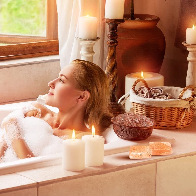 Barra de sabão de sal rosa do Himalaia | Barra de massagem de cristal rosa | Barra desodorante | Ótimo para pele, corpo, mente | Para spa profissional ou doméstico | Relaxador, cura, alívio da dor | 3x2x1 polegada