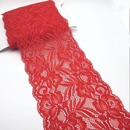 5 jardas/lote de tecido floral bordado com tecido de renda de renda Elastic Elastic Sewing Ribbon Grods 5 7/8 de largura