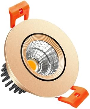 Iluminação 2 polegada LED Dimmable Downlight, 3W COB RECENDO LUZ DE TECTO, BRANCO QUENTE 3000K-3500K, CRI80, Bulbos de halogênio de