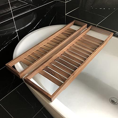 Bandeja de caddy de banheira Pengfei, prateleira de armazenamento de banheira de madeira maciça ajustável em casa,