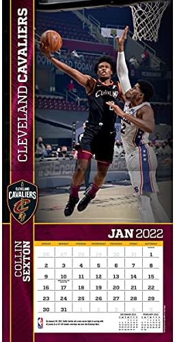 Turner Sports Cleveland Cavaliers 2022 12x12 Calendário de parede da equipe
