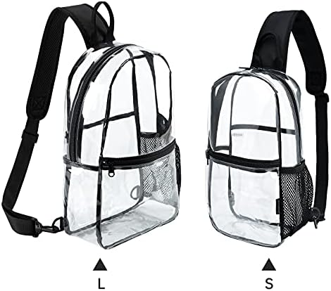 Mochila transparente para mulheres, mochila crossbody de ombro da mochila Daypack Uma mochila de cinta Veja através